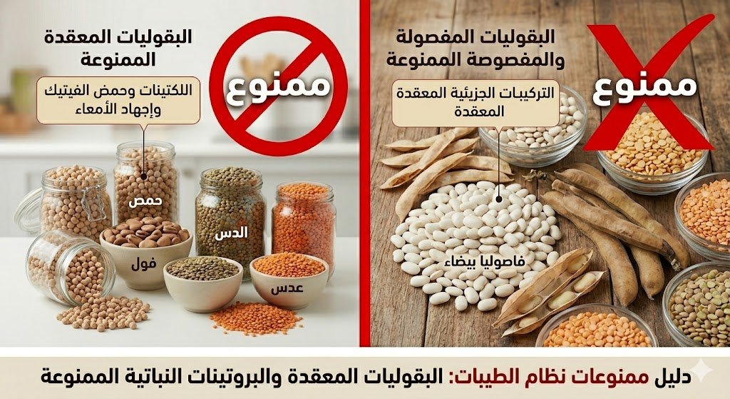 الممنوعات من البقوليات في نظام الطيبات: لماذا حذر منها الدكتور ضياء العوضي؟