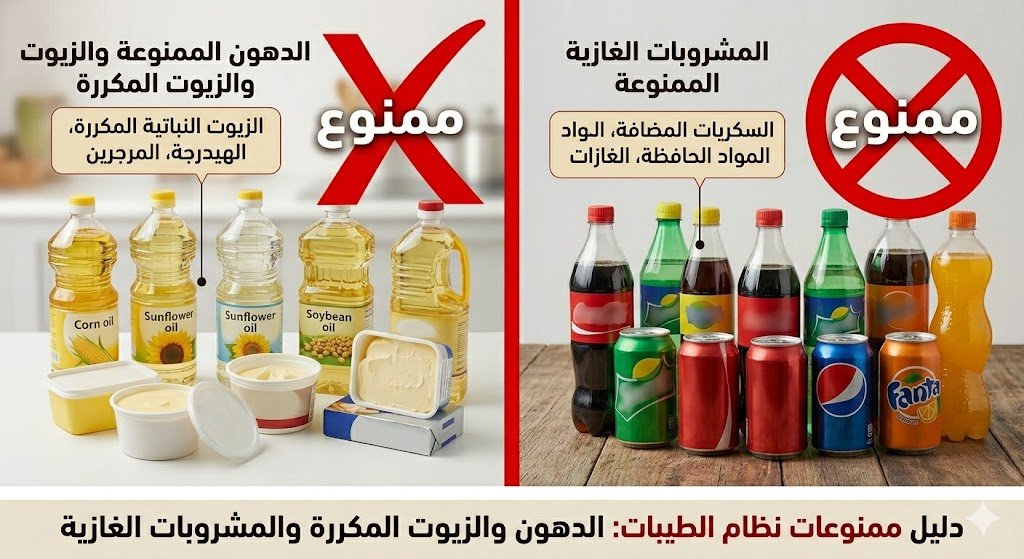 دليل الدهون والمشروبات المسموحة في نظام الطيبات: طريقك للتشافي مع الدكتور ضياء العوضي