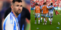 Lionel Messi posts cryptic response after watching Argentina’s Olympics opener towards Morocco descend into chaos as late equaliser results in crowd bother, suspension & VAR drama